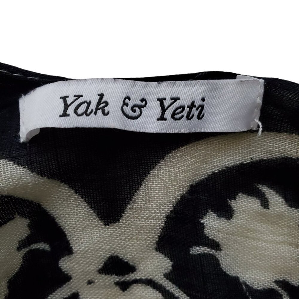 Yak & Yedi Black & White Gauzy Flowing Kimono Shawl Midi Coastal Cowgirl O/S - Picture 7 of 13